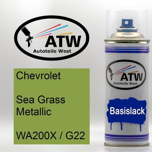 Chevrolet, Sea Grass Metallic, WA200X / G22: 400ml Sprühdose, von ATW Autoteile West.